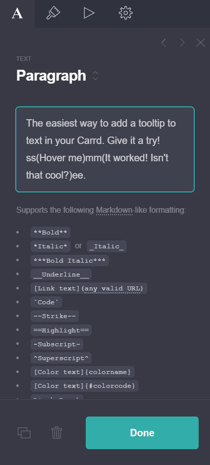 tooltip for carrd